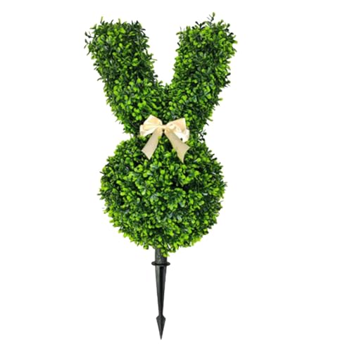 Künstlicher Hasen-Gartenstecker aus Buchsbaum – Kunstpflanze, Osterhase, für den Außenbereich zu Kaninchen, Topiary aus künstlichem Buchsbaum, Künstlicher Hasen-Gartenstecker aus Buchsbaum – Kunstpflanze, Osterhase, für den Außenbereich zu Kaninchen, Topiary aus künstlichem Buchsbaum, von Generisch