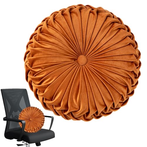 Kürbis-Dekokissen, runder Samtball, dekoratives Tatami-Kissen, Sitzkissen, weiches plissiertes Bodenkissen für Zuhause, Wohnzimmer, gemütliches Sofakissen mit Plüschsamt-Design, runder Bürostuhl Kürbis-Dekokissen, runder Samtball, dekoratives Tatami-Kissen, Sitzkissen, weiches plissiertes Bodenkissen für Zuhause, Wohnzimmer, gemütliches Sofakissen mit Plüschsamt-Design, runder Bürostuhl von Generisch