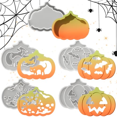 Kürbis Form | 5 Stück Seifenherstellung Werkzeug,Handwerk Gipsform Für Seife Kerze Harz Kindergeburtstag Erwachsene Halloween Kürbis Form | 5 Stück Seifenherstellung Werkzeug,Handwerk Gipsform Für Seife Kerze Harz Kindergeburtstag Erwachsene Halloween von Generisch