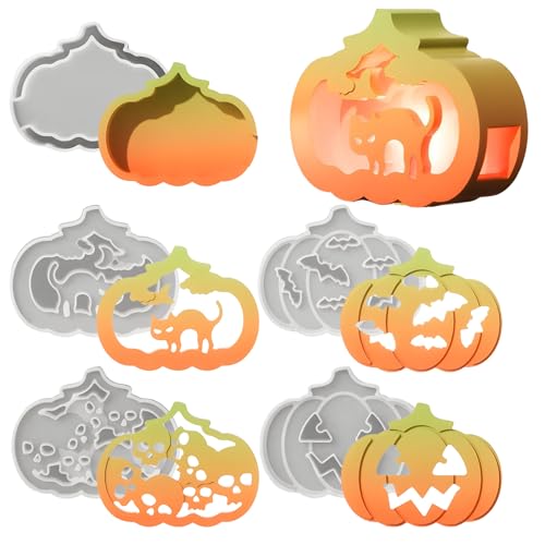 Kürbis Silikonform,5 Stück Seifenherstellung Werkzeug | Handwerk Gipsform Für Seife Kerze Harz Kindergeburtstag Erwachsene Halloween Kürbis Silikonform,5 Stück Seifenherstellung Werkzeug | Handwerk Gipsform Für Seife Kerze Harz Kindergeburtstag Erwachsene Halloween von Generisch