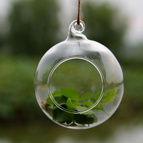 Kugelkerzenbehälter, zum Aufhängen, Glas-Teelichthalter, für Hochzeit, Weihnachten, Party-Dekoration (8 cm) von Generisch