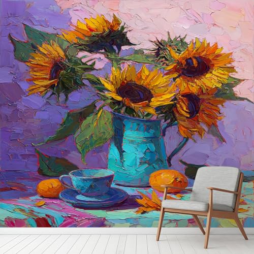 Kunst Sonnenblumen Malerei Pflanzen Tapete Selbstklebende Fototapete Landschaft Natur Tapeten Garten Natur Wandtapete Vinyl Wasserdicht Wandaufkleber für Wohnzimmer Schlafzimmer Küchen 300x210 cm Kunst Sonnenblumen Malerei Pflanzen Tapete Selbstklebende Fototapete Landschaft Natur Tapeten Garten Natur Wandtapete Vinyl Wasserdicht Wandaufkleber für Wohnzimmer Schlafzimmer Küchen 300x210 cm von Generisch