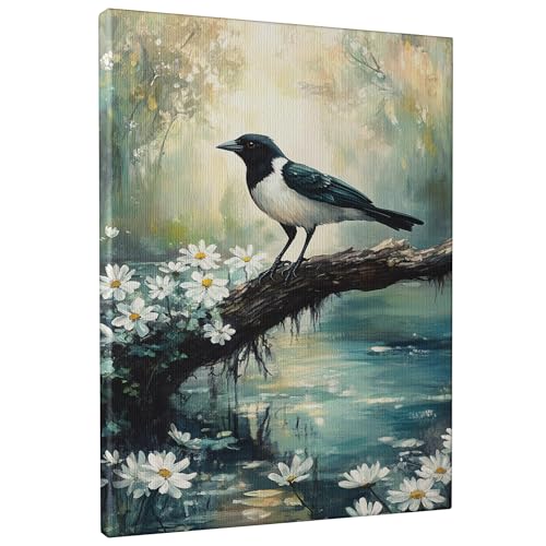 Kunstdruck auf Leinwand, Motiv: Frühlingsvogel, schwarz-weiße Elster, Natur-Wanddekoration für Wohnzimmer, Schlafzimmer, Büro, ungerahmt, 20,3 x 30,5 cm Kunstdruck auf Leinwand, Motiv: Frühlingsvogel, schwarz-weiße Elster, Natur-Wanddekoration für Wohnzimmer, Schlafzimmer, Büro, ungerahmt, 20,3 x 30,5 cm von Generisch