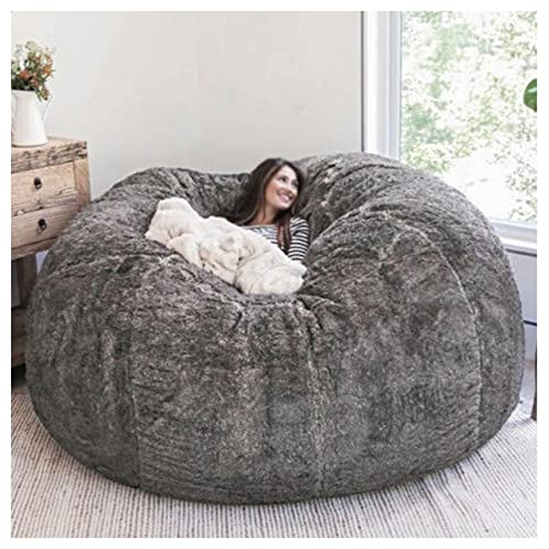 Kunstfell-Sitzsack-Bezug – weicher, flauschiger Ersatz für Wohnzimmer, faules Schlafsofa von Generisch