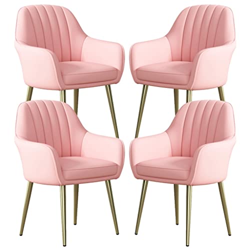 Kunstleder Esszimmerstühle 4er Set mit Beinen aus Karbonstahl Rosa Schminkstuhl für Schminktisch Hochzeitszimmer Balkon Sofa Moderne und stilvolle Möbel Kunstleder Esszimmerstühle 4er Set mit Beinen aus Karbonstahl Rosa Schminkstuhl für Schminktisch Hochzeitszimmer Balkon Sofa Moderne und stilvolle Möbel von Generisch