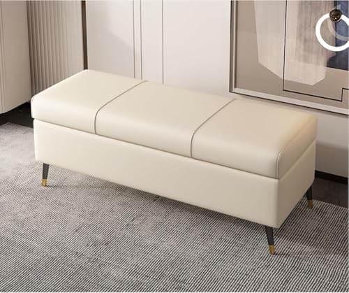 Kunstleder-Ottomane mit Kissen, Eingangsbereich und Schlafzimmerbank für Wohnzimmer und Bett-Organisation von Generisch