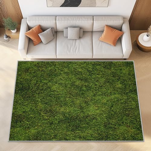 Kunstrasen Teppich Läufer Flur 80x150cm, Grün Rasen Waschbare Teppiche, Weich rutschfest, Moderne Natur Kurzflor Rug für Wohnzimmer Küchen Schlafzimmer Bettvorleger von Generisch