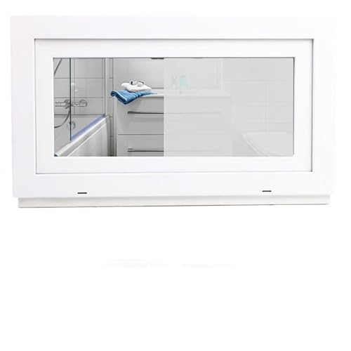 Kunststofffenster Badezimmerfenster Fenster - 3-fach Satinato Milchglas Verglasung - weiß/mahagoni - BxH: 900x400 mm - DIN Links von Generisch