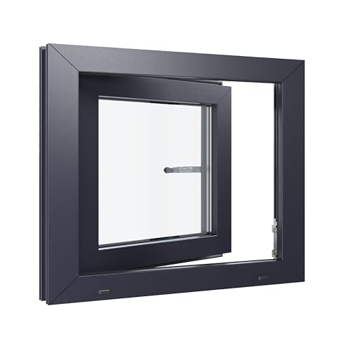 Kunststofffenster Kellerfenster Fenster - 3-fach Verglasung - weiß/anthrazit - 1100x600 mm DIN Rechts Kunststofffenster Kellerfenster Fenster - 3-fach Verglasung - weiß/anthrazit - 1100x600 mm DIN Rechts von Generisch