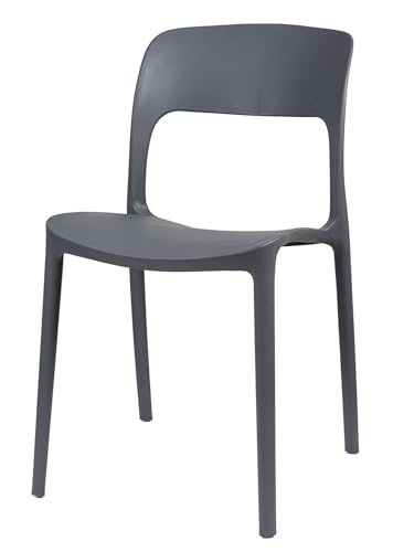 Kunststoffstuhl Mono Grau für den Garten, die Terrasse oder den Balkon von Generisch