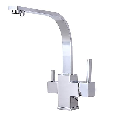 Kupfer-3-Wege-Wasserfilter-Wasserhahn, quadratisches Design, Küchenarmatur mit Osmose-Tri-Flow-Klar-Finish für sauberes Trinkwasser und einfache Installation Kupfer-3-Wege-Wasserfilter-Wasserhahn, quadratisches Design, Küchenarmatur mit Osmose-Tri-Flow-Klar-Finish für sauberes Trinkwasser und einfache Installation von Generisch
