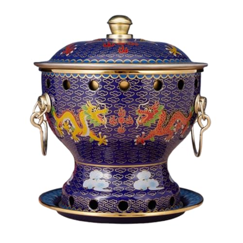 Kupfer Hot Pot mit Alkohol Herd - Chinesischer Kohle Hotpot für den Haushalt - Cloisonne Design für Gourmet Kochen von Generisch