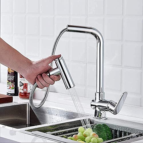 Kupfer Küchenspüle Wasserhahn Set Teleskop Ausziehbrause Einhebel Heiß- und Kaltwasser 2 Stück Langlebige & Stilvolle Küchenarmaturen für Modernes Zuhause von Generisch