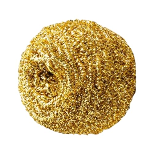 Kupferdrahtschwamm - enge Struktur und verstärktes Spiralgewebe, Scrubber, verdickter Messingdraht, Haushaltsküchenreinigungswerkzeuge | Pan -Reinigungskugel für Öfen, Fliesen und Grillgrills von Generisch