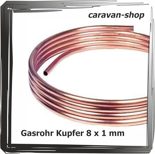 Kupferrohr weich 8 x 1 mm Gasrohr Propan Gas Boot Marine Wohnwagen, Wohnmobil von Generisch