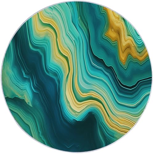 Kurzflor Runder Teppich Traumhaft Künstlerisch Marmorlinien Thema, 90 cm rutschfest Waschbar Rund Teppiche Weich Dauerhaft for Wohnzimmer Schlafzimmer Studie Heimbüro Eingang - Türkis Kurzflor Runder Teppich Traumhaft Künstlerisch Marmorlinien Thema, 90 cm rutschfest Waschbar Rund Teppiche Weich Dauerhaft for Wohnzimmer Schlafzimmer Studie Heimbüro Eingang - Türkis von Generisch