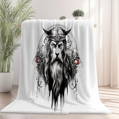 Kuscheldecke mit Abstrakt Traditionell Runen Drucken, Weiß Schwarz Weich Atmungsaktiv Überwurf 100 x 130 cm für Frauen Kinder Schlafzimmer Wohnzimmer - Pflegeleicht für Bett Couch Sofa Stuhl Büro Kuscheldecke mit Abstrakt Traditionell Runen Drucken, Weiß Schwarz Weich Atmungsaktiv Überwurf 100 x 130 cm für Frauen Kinder Schlafzimmer Wohnzimmer - Pflegeleicht für Bett Couch Sofa Stuhl Büro von Generisch