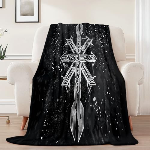 Kuscheldecke mit Einfach Geometrisch Rune Drucken, Schwarz Weich Atmungsaktiv Überwurf 100 x 130 cm für Frauen Kinder Schlafzimmer Wohnzimmer - Pflegeleicht für Bett Couch Sofa Stuhl Büro Kuscheldecke mit Einfach Geometrisch Rune Drucken, Schwarz Weich Atmungsaktiv Überwurf 100 x 130 cm für Frauen Kinder Schlafzimmer Wohnzimmer - Pflegeleicht für Bett Couch Sofa Stuhl Büro von Generisch
