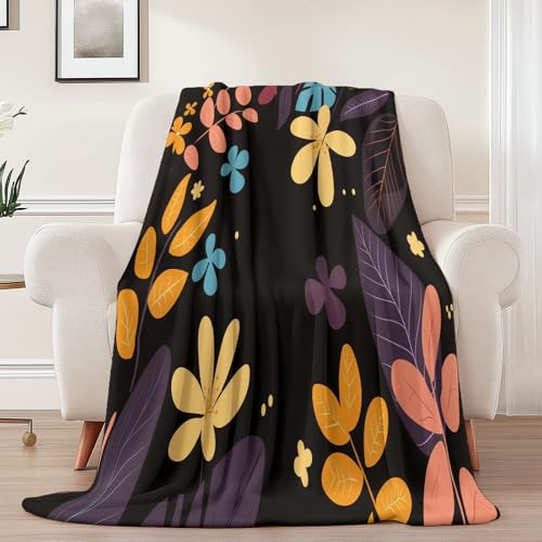 Kuscheldecke mit Einfach Illustration Blätter Drucken, Schwarz Gelb Weich Atmungsaktiv Überwurf 100 x 130 cm für Frauen Kinder Schlafzimmer Wohnzimmer - Pflegeleicht für Bett Couch Sofa Stuhl Büro Kuscheldecke mit Einfach Illustration Blätter Drucken, Schwarz Gelb Weich Atmungsaktiv Überwurf 100 x 130 cm für Frauen Kinder Schlafzimmer Wohnzimmer - Pflegeleicht für Bett Couch Sofa Stuhl Büro von Generisch