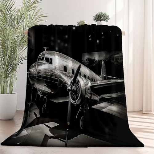 Kuscheldecke mit Fotografie Realistisch Flugzeug Drucken, Schwarz Weich Atmungsaktiv Überwurf 100 x 130 cm für Frauen Kinder Schlafzimmer Wohnzimmer - Pflegeleicht für Bett Couch Sofa Stuhl Büro Kuscheldecke mit Fotografie Realistisch Flugzeug Drucken, Schwarz Weich Atmungsaktiv Überwurf 100 x 130 cm für Frauen Kinder Schlafzimmer Wohnzimmer - Pflegeleicht für Bett Couch Sofa Stuhl Büro von Generisch