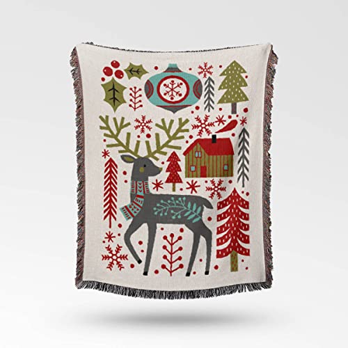 Kuscheldecke mit Quasten Picknick Outdoor Blanket Camping Wandern Party Couch Überwurf Gestrickte Decke Tagesdecke Weihnachten Festival Elemente Muster Multifunktion Wohndecke 130x160 cm von Generisch