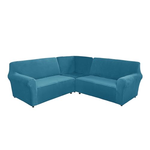 L-Form Samt Sofabezug Set Sektionale Ecksofabezüge Waschbar Möbelschutz für 5-Sitzer Ecksofa Blau L-Form Samt Sofabezug Set Sektionale Ecksofabezüge Waschbar Möbelschutz für 5-Sitzer Ecksofa Blau von Generisch