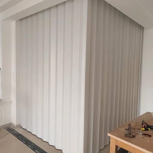 L-förmige Faltschiebetür mit Griff, PVC-Vinyl, temporärer Raumteiler für Schrank, Kleiderschränke, Esszimmer, Sichtschutztür – keine untere Schiene L-förmige Faltschiebetür mit Griff, PVC-Vinyl, temporärer Raumteiler für Schrank, Kleiderschränke, Esszimmer, Sichtschutztür – keine untere Schiene von Generisch