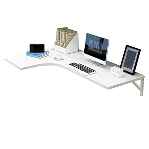 L-förmiger, klappbarer Wandtisch, vielseitiger Ess- und Arbeitsschreibtisch, platzsparender Beistelltisch mit doppelter Unterstützung, kompakte Größe A, 80 x 60 x 35 cm, für Home Office von Generisch