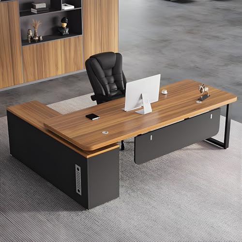 L-förmiger Chefschreibtisch mit Schrankaufbewahrung – Moderner Eckschreibtisch mit integriertem Kabelmanagement für Home Office L-förmiger Chefschreibtisch mit Schrankaufbewahrung – Moderner Eckschreibtisch mit integriertem Kabelmanagement für Home Office von Generisch