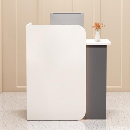 L-förmiger Empfangstisch mit LED-Beleuchtung, abschließbare Schublade, Fronttheke für Büro, Schönheitssalon, Halle und Empfangsbereich, modernes und stilvolles Design L-förmiger Empfangstisch mit LED-Beleuchtung, abschließbare Schublade, Fronttheke für Büro, Schönheitssalon, Halle und Empfangsbereich, modernes und stilvolles Design von Generisch