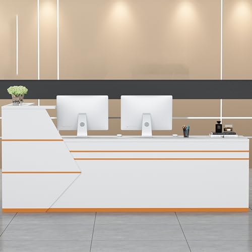 L-förmiger Empfangstisch mit abschließbarer Schublade und offenem Regal, ideal für Salonlobby, Bürokasse L-förmiger Empfangstisch mit abschließbarer Schublade und offenem Regal, ideal für Salonlobby, Bürokasse von Generisch