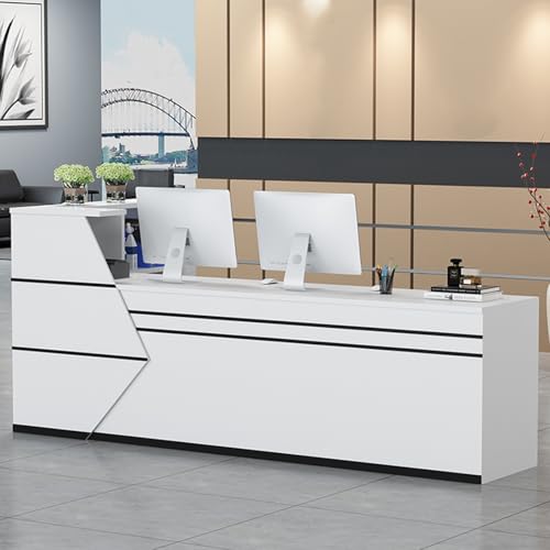 L-förmiger Empfangstisch mit abschließbarer Schublade und offenem Regal, ideal für Salonlobby, Bürokasse L-förmiger Empfangstisch mit abschließbarer Schublade und offenem Regal, ideal für Salonlobby, Bürokasse von Generisch
