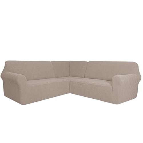 L-förmiger dehnbarer Sofabezug, elastischer Schonbezug für modulare Wohnzimmermöbel, für Ecksofas, einfach zu reinigen und zu installieren von Generisch