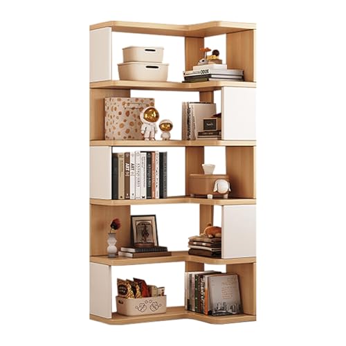 L-förmiges Bücherregal aus Holz, platzsparendes Eckregal für Wohnzimmer, Schlafzimmer, Heimbüro, Aufbewahrungslösung L-förmiges Bücherregal aus Holz, platzsparendes Eckregal für Wohnzimmer, Schlafzimmer, Heimbüro, Aufbewahrungslösung von Generisch