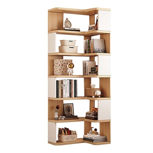 L-förmiges Bücherregal aus Holz, platzsparendes Eckregal für Wohnzimmer, Schlafzimmer, Heimbüro, Aufbewahrungslösung L-förmiges Bücherregal aus Holz, platzsparendes Eckregal für Wohnzimmer, Schlafzimmer, Heimbüro, Aufbewahrungslösung von Generisch