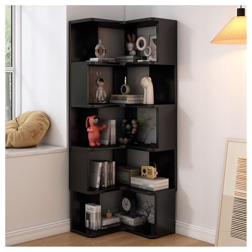 L-förmiges Eck-Bücherregal, Holz-Bücherregal mit Trennwänden, 2–7 Etagen, Aufbewahrungsregal für Arbeitszimmer, Wohnzimmer, Büro L-förmiges Eck-Bücherregal, Holz-Bücherregal mit Trennwänden, 2–7 Etagen, Aufbewahrungsregal für Arbeitszimmer, Wohnzimmer, Büro von Generisch