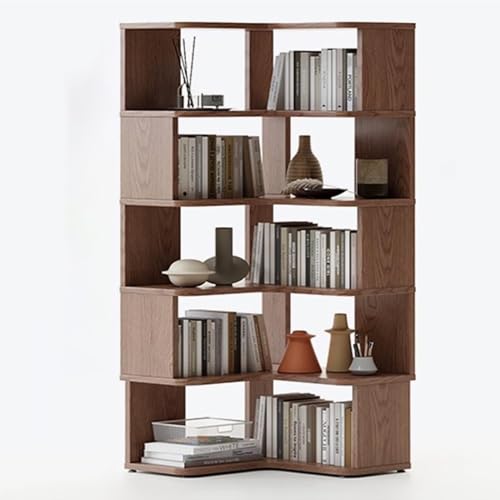 L-förmiges Eck-Bücherregal aus Massivholz, 160 cm, Display & Aufbewahrungsregal mit Trennwänden, perfekt für Wohnzimmer und Büro, stilvolles braunes Eck-Bücherregal L-förmiges Eck-Bücherregal aus Massivholz, 160 cm, Display & Aufbewahrungsregal mit Trennwänden, perfekt für Wohnzimmer und Büro, stilvolles braunes Eck-Bücherregal von Generisch