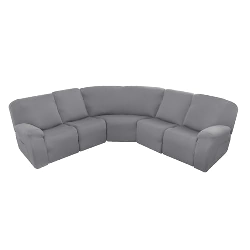 L-förmiges Sektional-Liegestuhlbezug-Set, 7-teiliges Schonbezüge für Ecksofa, Möbelschutz für Liegestuhl, leicht zu reinigen und langlebig (Farbe: C) von Generisch