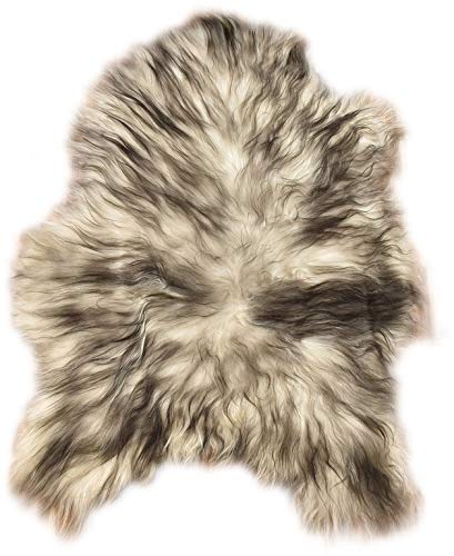 LAMMFELL Creme Weiss SCHWARZ Natur LANGWOLLIG ca. 100-110 cm ECHTES ÖKO Island SCHAFFELL von generisch