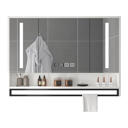 LED Badezimmer Spiegelschrank 3 Türen Aufbewahrung mit LED-Leuchten Medizinschrank mit Spiegel Modern Badezimmer Eitelkeit Stilvoller Wandspiegel Armoire LED Badezimmer Spiegelschrank 3 Türen Aufbewahrung mit LED-Leuchten Medizinschrank mit Spiegel Modern Badezimmer Eitelkeit Stilvoller Wandspiegel Armoire von Generisch