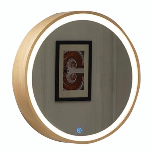 LED Badspiegel Schrank 50/60/70cm Beleuchtet Schminkspiegel mit Stauraum Platzsparend Holz Design für Toilettenartikel Stilvolle & Funktionelle Badlösung von Generisch