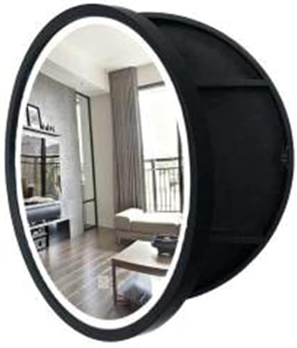 LED Badspiegelschrank Rund Wandschrank mit Smart Touch Schalter Komplett Montiert Holz Waschtisch Lösung LED Badspiegelschrank Rund Wandschrank mit Smart Touch Schalter Komplett Montiert Holz Waschtisch Lösung von Generisch