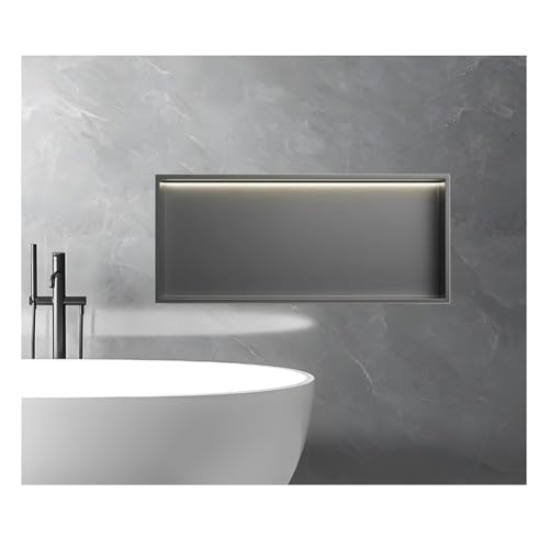 LED-Duschregal, wasserdicht, Badezimmer-Organizer, versenkte Wandaufbewahrung für platzsparende Installation von Generisch