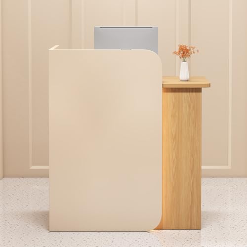 LED Kleiner Empfangstresen Schreibtisch L-Form Rezeption Theke mit abschließbarer Schublade für Kassenbüro, Schönheitssalon, Lobby - Moderne Empfangsmöbel mit LED-Beleuchtung LED Kleiner Empfangstresen Schreibtisch L-Form Rezeption Theke mit abschließbarer Schublade für Kassenbüro, Schönheitssalon, Lobby - Moderne Empfangsmöbel mit LED-Beleuchtung von Generisch