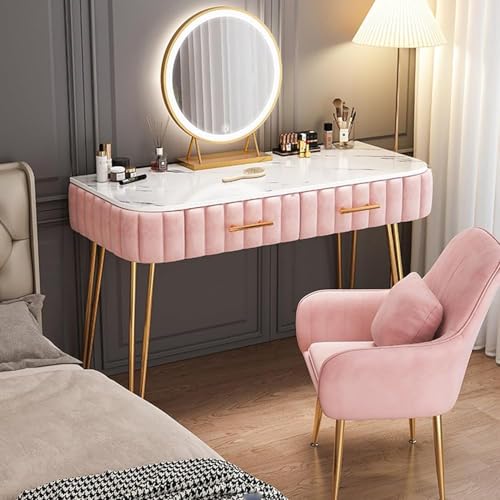 LED Licht Schminktisch mit 2 großen Schubladen - Multifunktionaler Schminktisch für Schlafzimmer/Badezimmer - Schminktisch mit Spiegel und Lichtern - Weiß Holz Kosmetik Organizer Möbel LED Licht Schminktisch mit 2 großen Schubladen - Multifunktionaler Schminktisch für Schlafzimmer/Badezimmer - Schminktisch mit Spiegel und Lichtern - Weiß Holz Kosmetik Organizer Möbel von Generisch