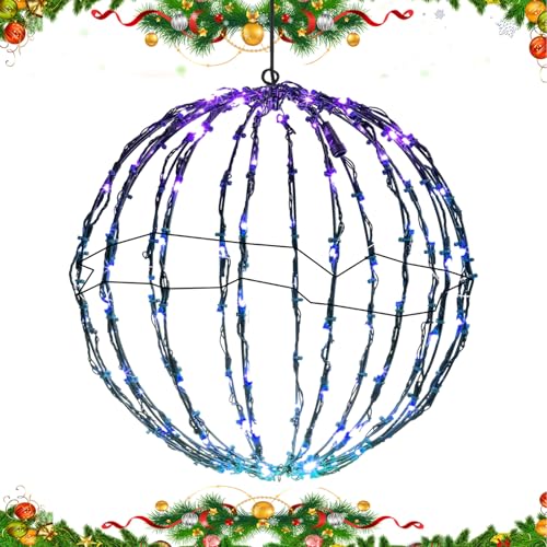 LED Lichterkugeln, Faltbare Weihnachtskugel Lichterkugel, Novelty Decoration Festive Ornaments for Holiday Night Illumination Trees Indoor Yard Garden Wedding Porch von Generisch