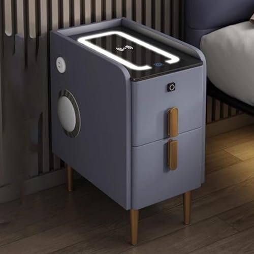 LED Nachttisch mit Ladestation - USB- und C-Anschlüsse, Aufbewahrungslösung für einfachen Aufbau im Wohnzimmer von Generisch