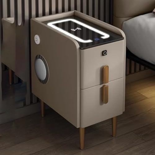 LED Nachttisch mit Ladestation - USB- und C-Anschlüsse, Aufbewahrungslösung für einfachen Aufbau im Wohnzimmer LED Nachttisch mit Ladestation - USB- und C-Anschlüsse, Aufbewahrungslösung für einfachen Aufbau im Wohnzimmer von Generisch