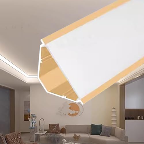 LED-Profil-Beleuchtungssystem für Wand und Decke, dekorative indirekte Lichtleiste mit Abdeckung, ideal für Zuhause und gewerbliche Räume LED-Profil-Beleuchtungssystem für Wand und Decke, dekorative indirekte Lichtleiste mit Abdeckung, ideal für Zuhause und gewerbliche Räume von Generisch