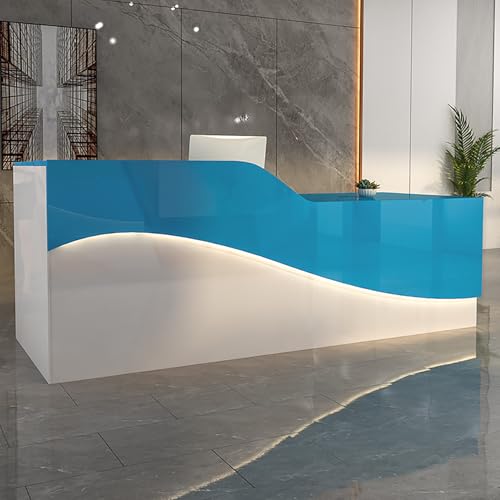 LED-Rezeptionstheke mit Streifendesign, stilvolle Theke für Salons, Einzelhandel, Heimbüros und Empfangsbereiche, moderne und funktionale Display-Lösung von Generisch